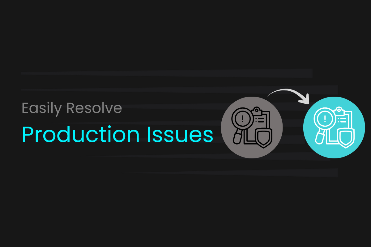 Illustration showing production issues being identified and resolved without developer escalation